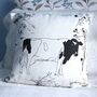 Handmade Repurposed Fabric Cow Cushion, thumbnail 1 of 5