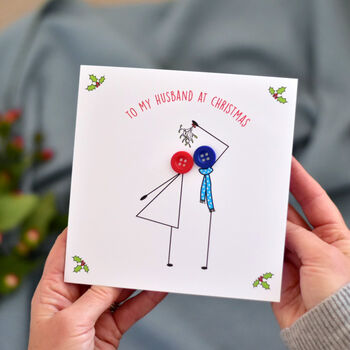 'To My Husband At Christmas' Button Card, 4 of 6