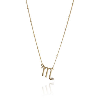 Zodiac Charm Necklace Gold Plated Sterling Silver, 5 of 12