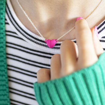Magnetic Heart Front Fastening Necklace, 3 of 11