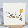 5th Birthday Card 'Five Years Old' Balloon, thumbnail 1 of 6