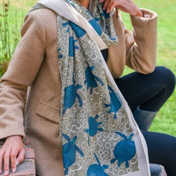 Turtle Print Scarf In Personalised Gift Box, 4 of 4
