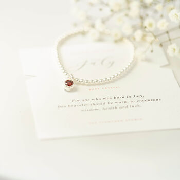 Sterling Silver July Birthstone Bracelet, 4 of 9