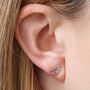 Sterling Silver Lotus Flower Stud Earrings, thumbnail 1 of 3