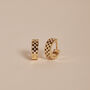 Gold Checkerboard Hoops, thumbnail 1 of 5