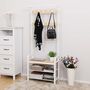 Oak Colour Coat Rack Stand With Shoe Bench Rack, thumbnail 3 of 7