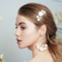 Flower Hoop Wedding Earrings And Comb Set Beth, thumbnail 3 of 11