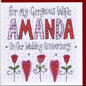 Personalised Wife Wedding Anniversary Card, 2 of 2