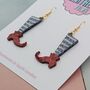 Red And White Witches Legs Glitter Resin Halloween/Wicked Earrings, thumbnail 4 of 4