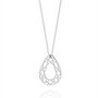 Sterling Silver Small Pear Diamond Pendant, thumbnail 2 of 6
