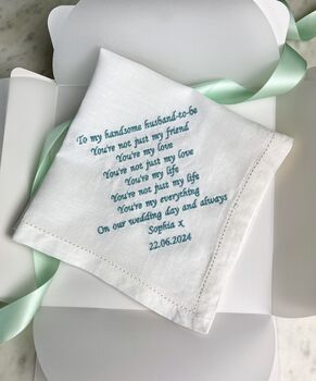 Groom Wedding Day Handkerchief, 4 of 7