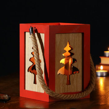 Nordic Tree Wooden Christmas Candle Lantern, 3 of 7