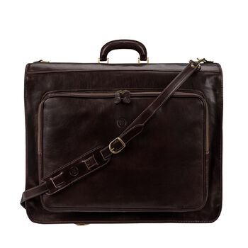 Personalised Large Leather Suit Carrier 'Rovello', 3 of 12