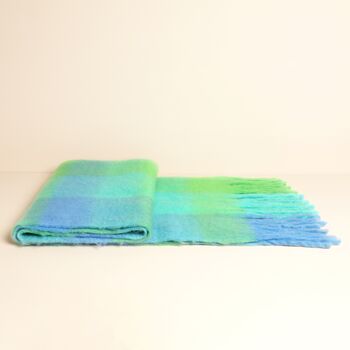 Green And Blue Check Winter Scarf, 2 of 4