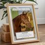 Personalised Pet Loss Horse Memorial Photo Print Wall Art, thumbnail 1 of 6
