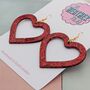 Large Sparkly Heart Earrings, thumbnail 12 of 12