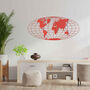 Round Wooden World Map Modern Art For Global Homes, thumbnail 8 of 12