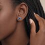 Gold Plated Sterling Silver September Sapphire Birthstone Stud Earrings – 7mm, thumbnail 3 of 6