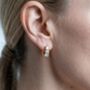 Shikaku Three Stone Huggie Hoop Earrings, thumbnail 2 of 5