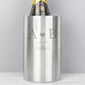 Personalised Initials Stainless Steel Wine Cooler, 3 of 4
