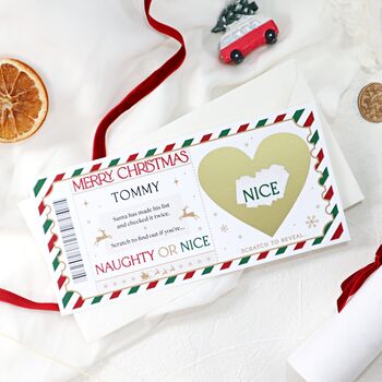 Naughty Or Nice Card Adult Christmas Gift Boyfriend Girlfriend Husband Wife Santa Naughty List Personalised Scratch Ticket, 5 of 9