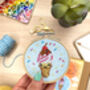 Ice Cream Cone Cross Stitch Kit, thumbnail 4 of 8