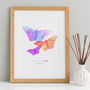 Butterfly Personalised Family Print Watercolour, thumbnail 3 of 8