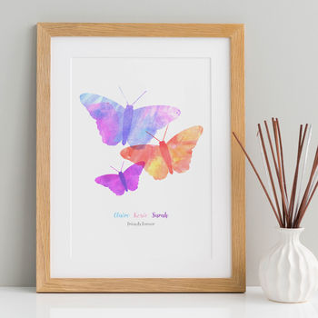 Butterfly Personalised Family Print Watercolour, 3 of 8