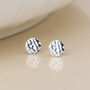 Sterling Silver Hammered Circle Disc Stud Earrings – 6mm, thumbnail 2 of 5