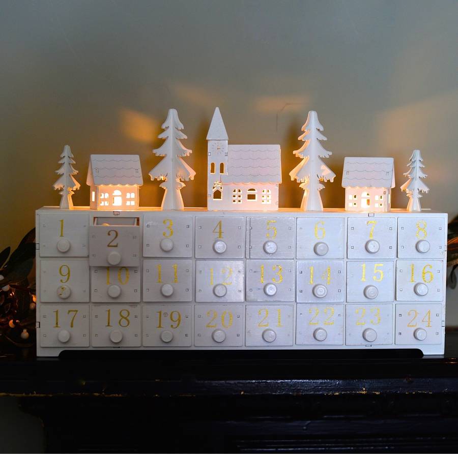 Wooden LED Lit Advent Calendar, 1 of 3