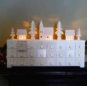 Wooden LED Lit Advent Calendar By The Forest & Co