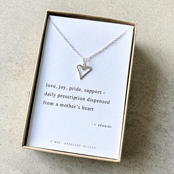 Mother's Heart Haiku Poem Silver Necklace, 2 of 3