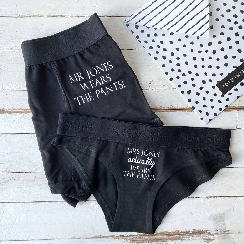 Who Wears The Pants His And Hers Personalised Underwear By Solesmith