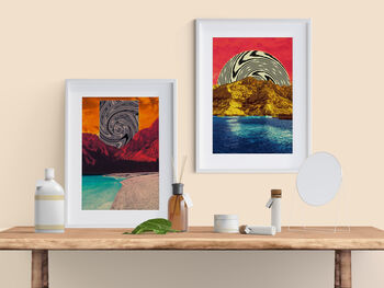 Colourful Spiral Landscape Art Print Set Of Two, 2 of 5