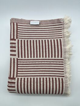 Hestia Modern, Striped Cotton Blanket Pink Terracotta, 5 of 12