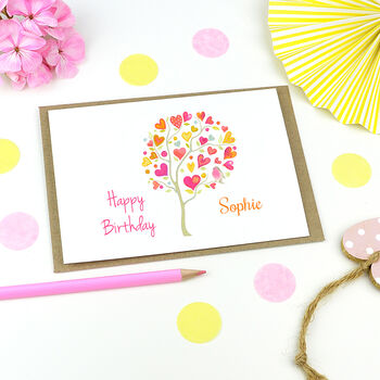 Personalised Tree Of Hearts Birthday Card, 2 of 2