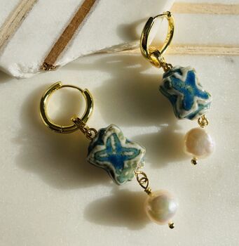 Oriental Pearl Hoop Earrings, 2 of 4