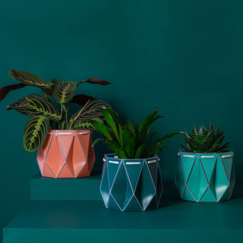 Origami Self Watering Eco Plant Pot: 11cm | Dark Teal, 6 of 6