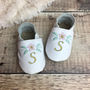 Personalised Embroidered Flower Baby Shoes, thumbnail 4 of 9