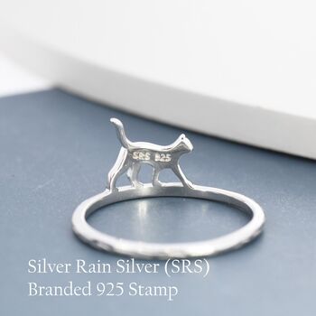 Sterling Silver Cute Cat Ring, 3 of 12