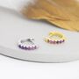 Sterling Silver Amethyst Purple Ombre Cz Huggie Hoops, thumbnail 6 of 12