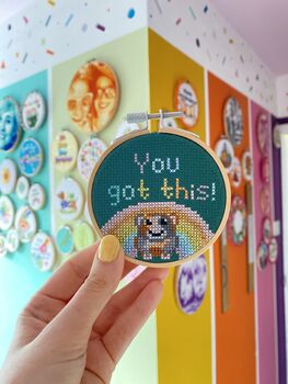 You Got This Guinea Pig Cross Stitch Kit, 2 of 5