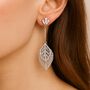 Statement Sparkle Leaf Drop Earrings, thumbnail 3 of 4