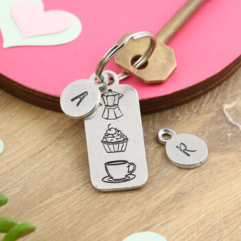 Coffee Lover Gift Pewter Story Keyring, 6 of 7