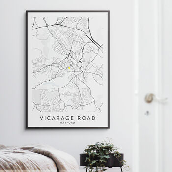 Watford Fc Poster Vicarage Road Football Map Print, 2 of 4