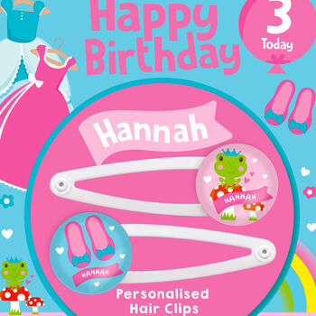 Personalised Birthday Princess Hair Clips, 3 of 4