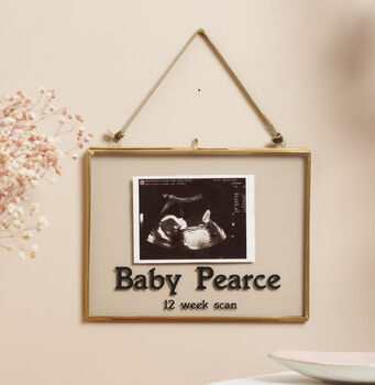 Personalised Brass Baby Scan Frame, 3 of 3
