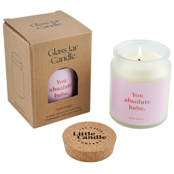 You Absolute Babe Candle • Compliment Candle Gift • Glass Jar Scented Candle • Gift For Her • Fun Gift For Friend • Self Love Gift, 3 of 4