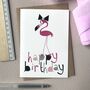 Pink Flamingo 'Happy Birthday' Card, thumbnail 8 of 9