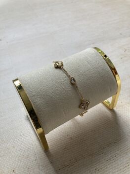 18 K Gold Plated Flower Motif Bracelet, 7 of 7